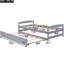 Lit plateforme simple avec lit gigogne gris mobile