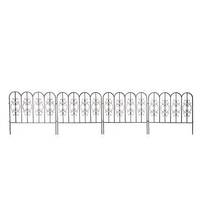 Montebello Iron Gunmetal Garden Fencing with Ground Stakes