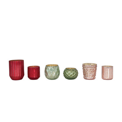 Porte-bougies en verre mercurisé