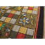 Small Scatter Size Antique Geometric Checkered Floral Pattern American Hooked Folk Art Rug