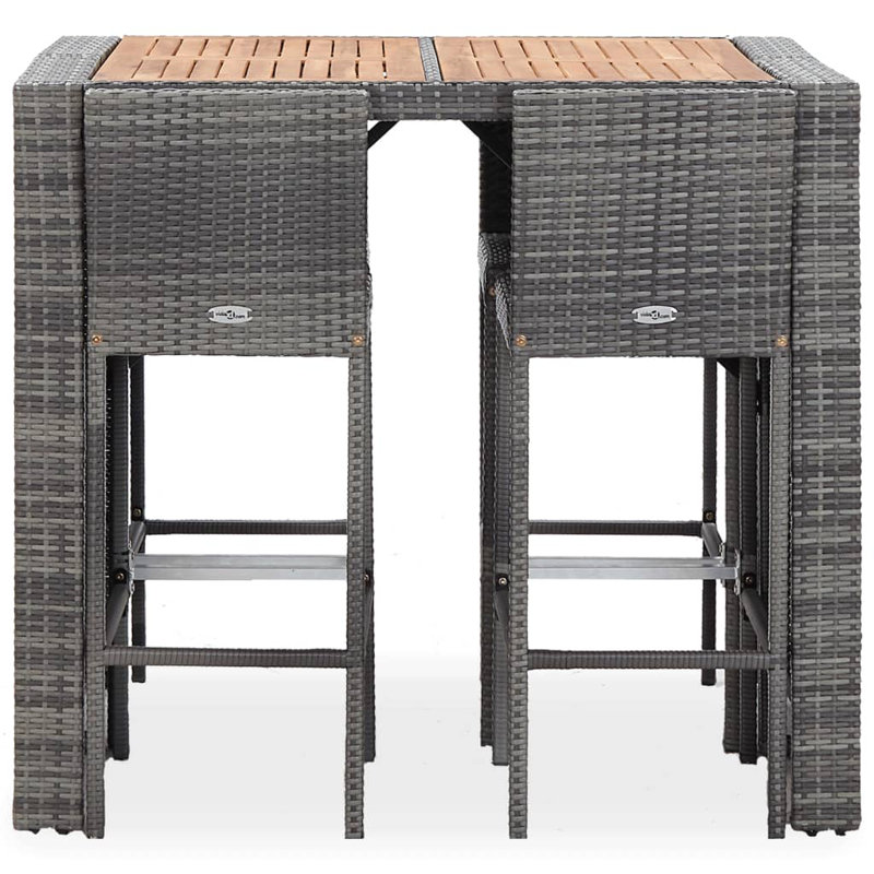 Ensemble de salle à manger à hauteur de bar pour 4 personnes avec coussins Ayliah, Beige