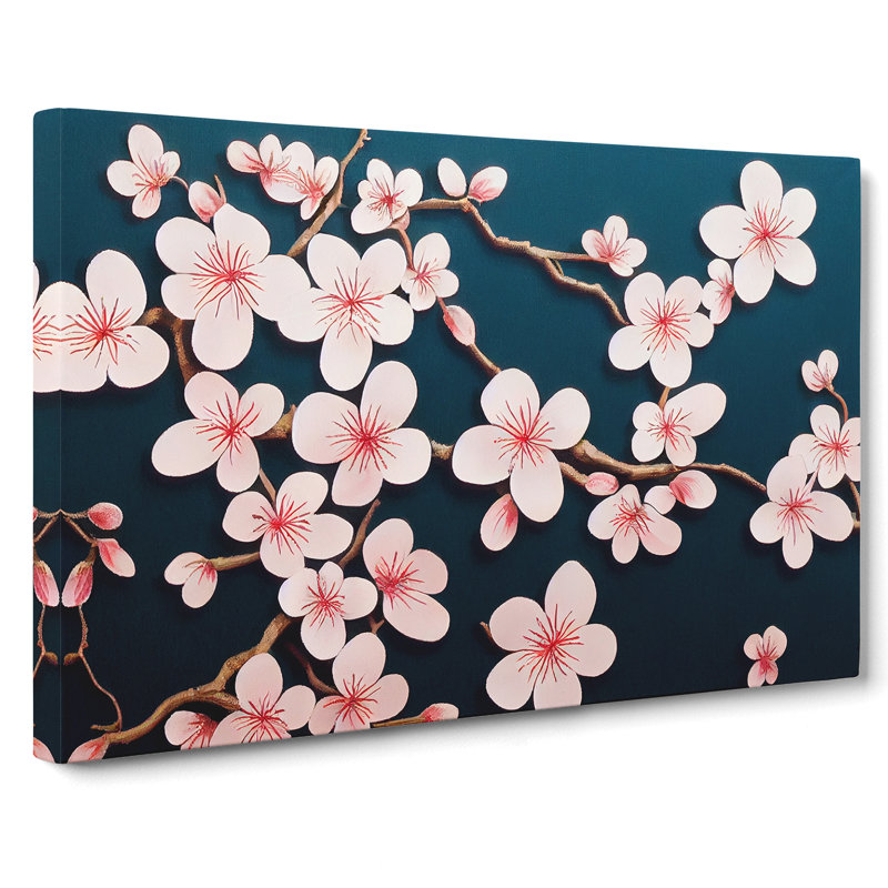 Virtuous Cherry Blossom Tree Flowers - Wrapped Canvas, 50cm H x 76cm W x 3cm D