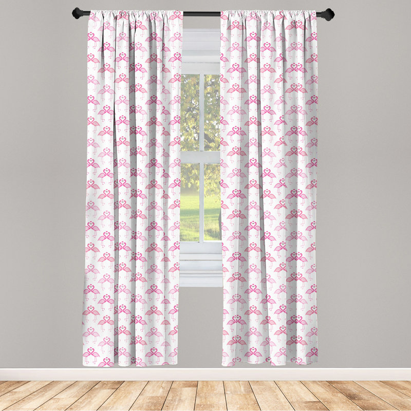Hawaii Tropical Summer Birds Semi-Sheer Rod Pocket Sliding Panels, 28" x 63"