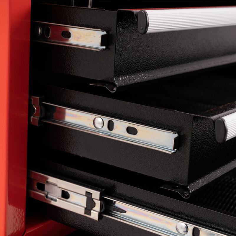 3-Drawer Steel Combination Rolling Tool Chest Set, Red/Black