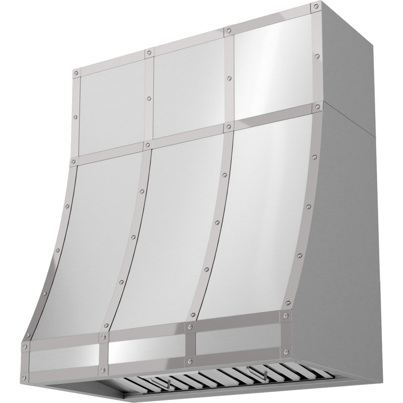 Designer Duct Cover For Zephyr Forte Wall Custom Hood In Stainless Steel, 12" H x 36" W x 14" D