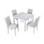 Ensemble de table de salle à manger 5 pièces en bois, ensemble de table de cuisine avec une table carrée et 4 chaises rembourrées, table de salle à manger en bois avec décoration en cristal et ensemble de chaises pour la cuisine-1821071026