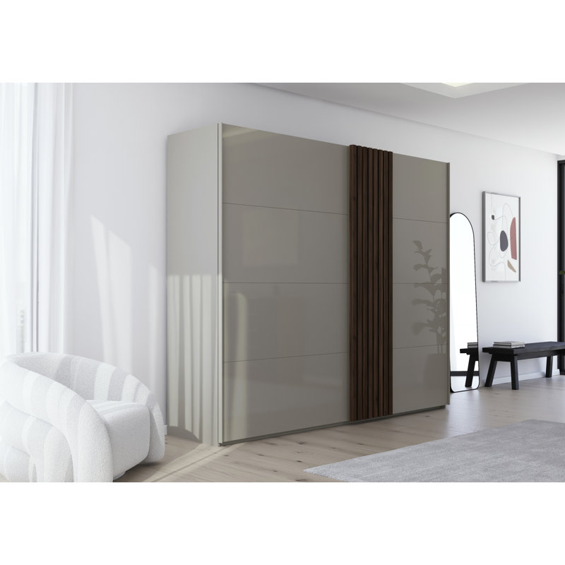 Tarello 2 Sliding Door Wardrobe available in many colour combinations glass front INCL. Delivery and Assembly