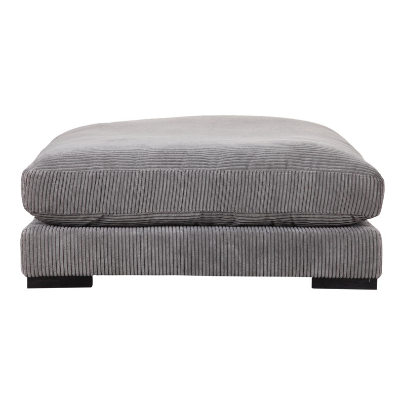 Lonsdale Square Ottoman, Gray Corduroy