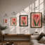 Single Stem In Red Botanical - Print-839472027-839472007