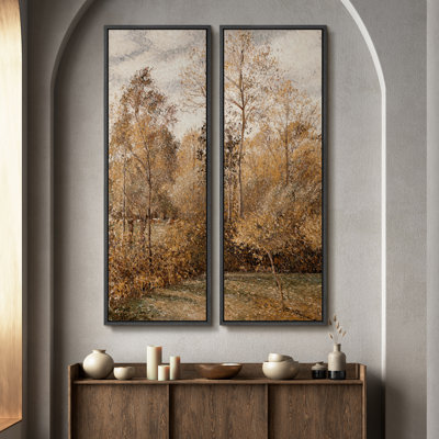 «Vintage Landscape Wall Art», ensemble de 2 toiles encadrées 20 x 60 pouces
