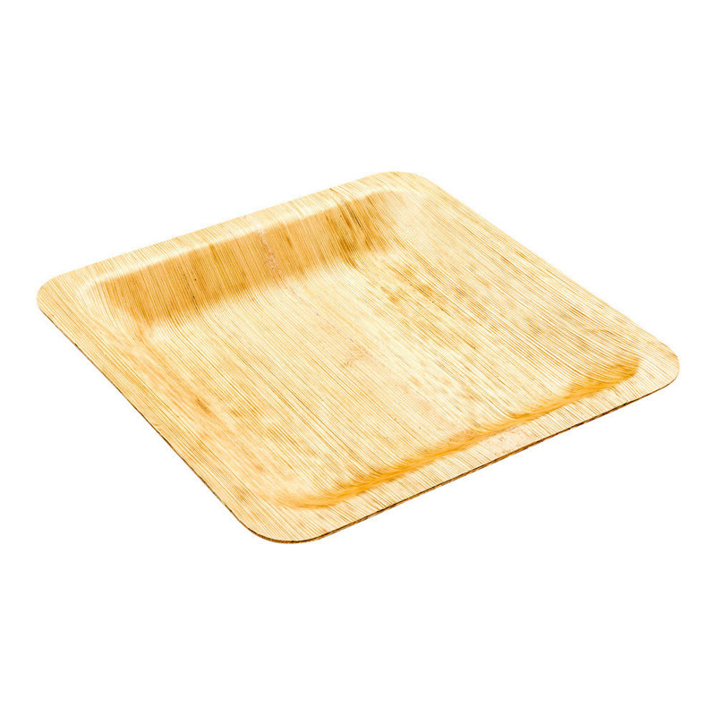 Restaurantware-8 Inch Bamboo Leaf Plates, 50 Square Disposable Bamboo Plates - Sustainable, heavy-duty, Bamboo Leaf Bamboo Dinner Plates, For Parties, Wedding Banquets Or Catered Events