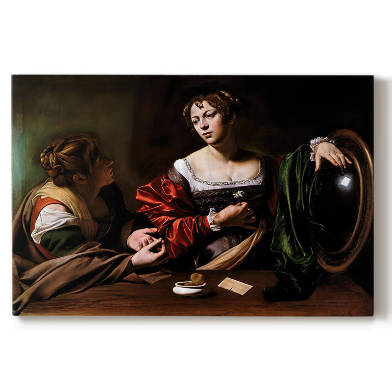 Martha and Mary Magdalene-Caravaggio-Gallery, toile tendue-c. 1598, 18 x 27