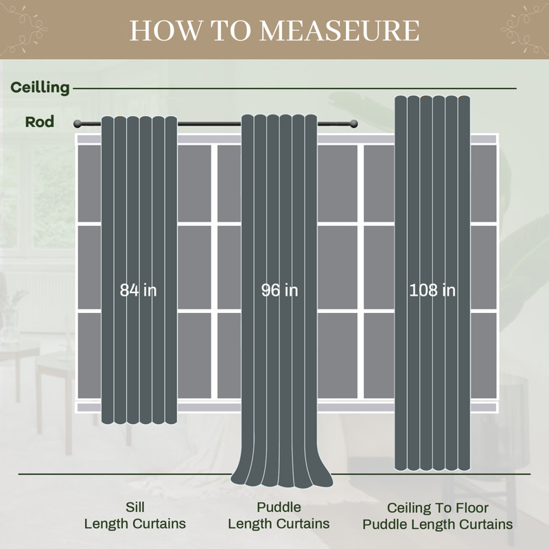 Velvet Blackout Curtain Pair, Gray, 52" W x 96" L