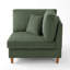Fauteuil rembourré en velours côtelé vert avec dossier rembourré, module de fauteuil simple avec accoudoirs pour canapé modulaire-1967939494