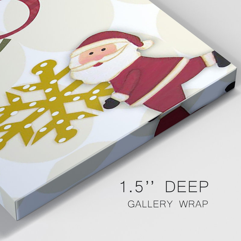 Santa Hohoho II, toile tendue avec châssis de qualité supérieure - prête à être accrochée, H 24 po x l 12 po x P 1 po