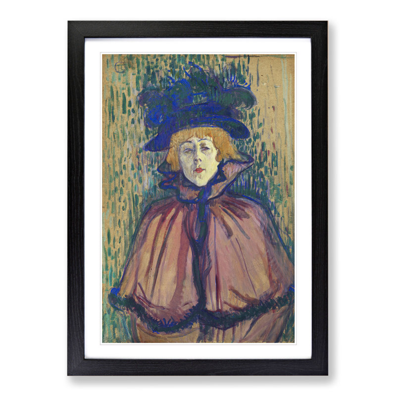 Jane Avril Portrait by Henri de Toulouse-Lautrec - Picture Frame Painting, Black, 36cm H x 27cm W x 2cm D
