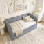Lit de jour simple en vichy avec couchette et port USB-1489854154