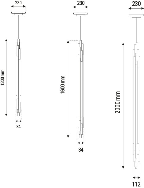 Org 4 - Light LED Pendant, 62.99" H x 9.84" W x 9.84" D