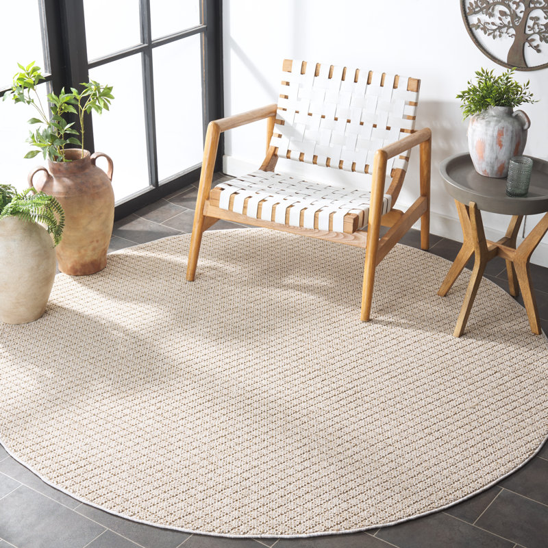 Michellene Performance Geometric Rug, Round 6'7"