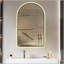 Miroir arqué 28 po x 48 po à DEL pour salle de bain, affichage de l'heure et de la température, rétroéclairage, antibuée, à intensité variable, avec trois températures de couleur - Miroir de salle de bain moderne, parfait pour un évier, cadre noir