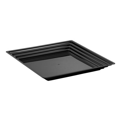 Plateaux de service carrés blancs à bord rainuré, 40,6 cm x 40,6 cm (16 po x 16 po) - 24 plateaux