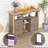 Modern Solid Wood and Wicker Storage Cabinet with Adjustable Shelves-1750204163