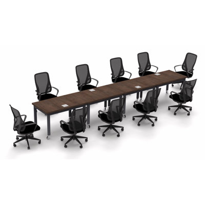 10 Person Conference Meeting Tables with 10 Chairs Complete Set by Inbox Zero