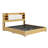 Revan Ebern Designs Bed Frame With Headboard, Platform Bed Frame With 4 Storage Drawers & Hidden Storage, Bookcase Bed Frame With Charging Station-170167246-173747421