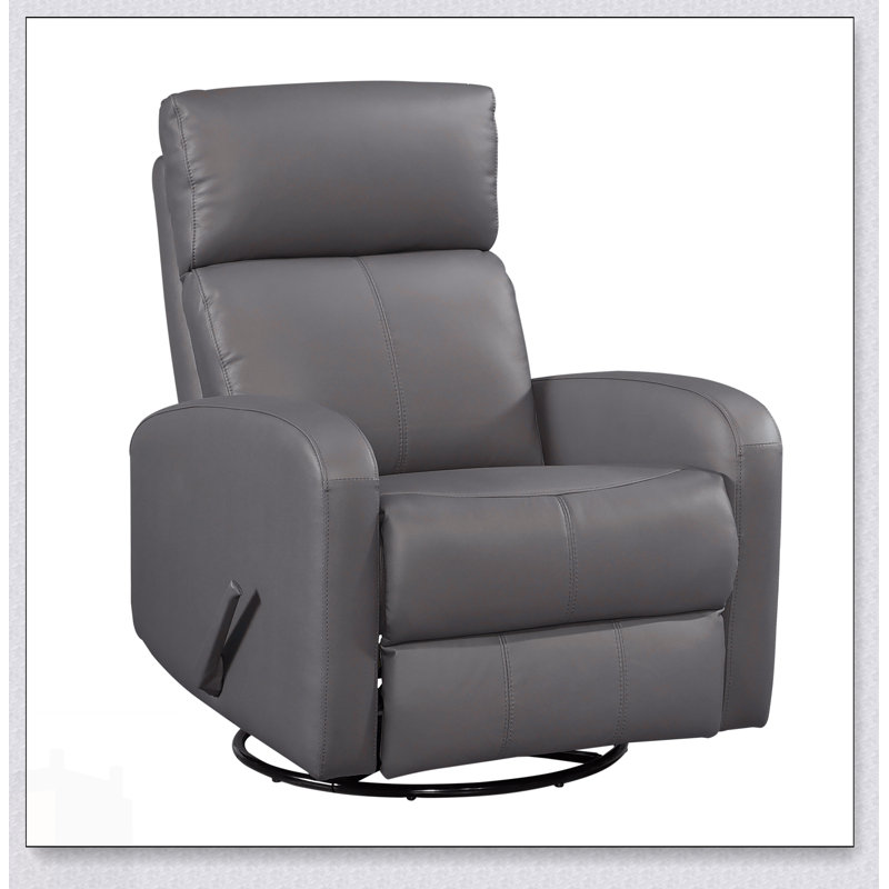 Fauteuil inclinable de luxe en cuir moka avec pivotant, coussins en mousse haute densité et structure en bois massif durable pour un confort ultime