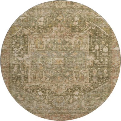 Premium Machine Washable Larock AMF1240 Medallion Rug