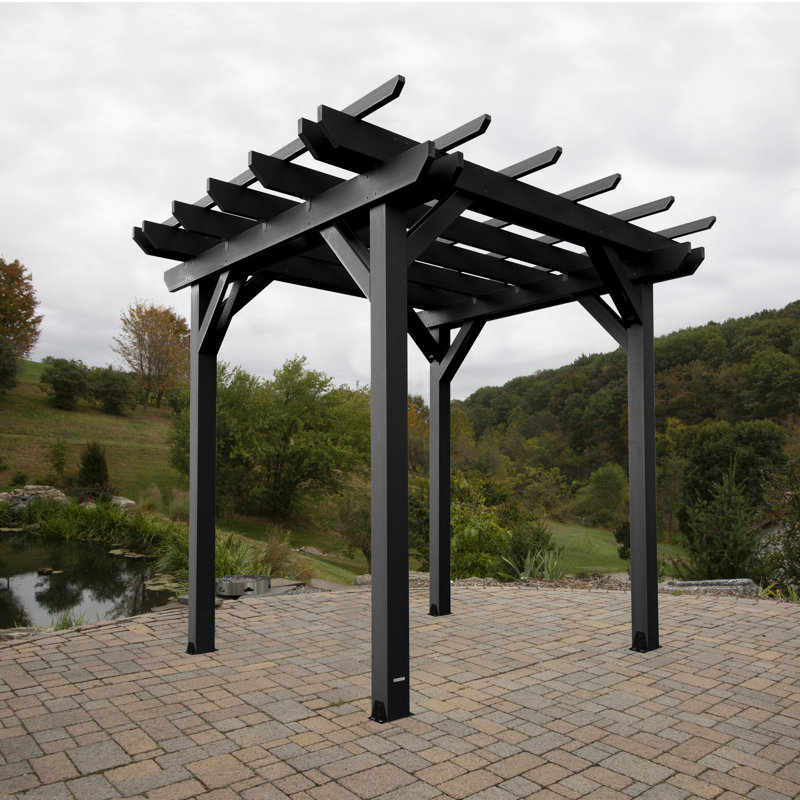 Bodhi Plastic Pergola, Black, 8 ft. W x 8 ft. D