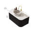 Meuble-lavabo moderne avec rangement, cuve en céramique blanche réglable et armoire noire