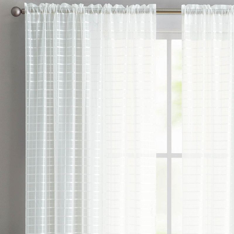 Paire de rideaux transparents Carington, Blanc