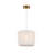 Halcyon 1-Light Brass Pendant Light with Fabric Shade