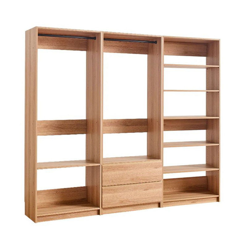Étagère de rangement modulaire autoportante 9 tiroirs 2 tiroirs Dee, Chêne brun naturel