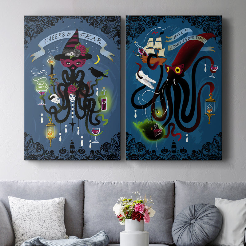 Spooky Cephalopod Chandeliers I-Premium Gallery Wrapped Canvas -Ready to Hang, 60" H x 40" W