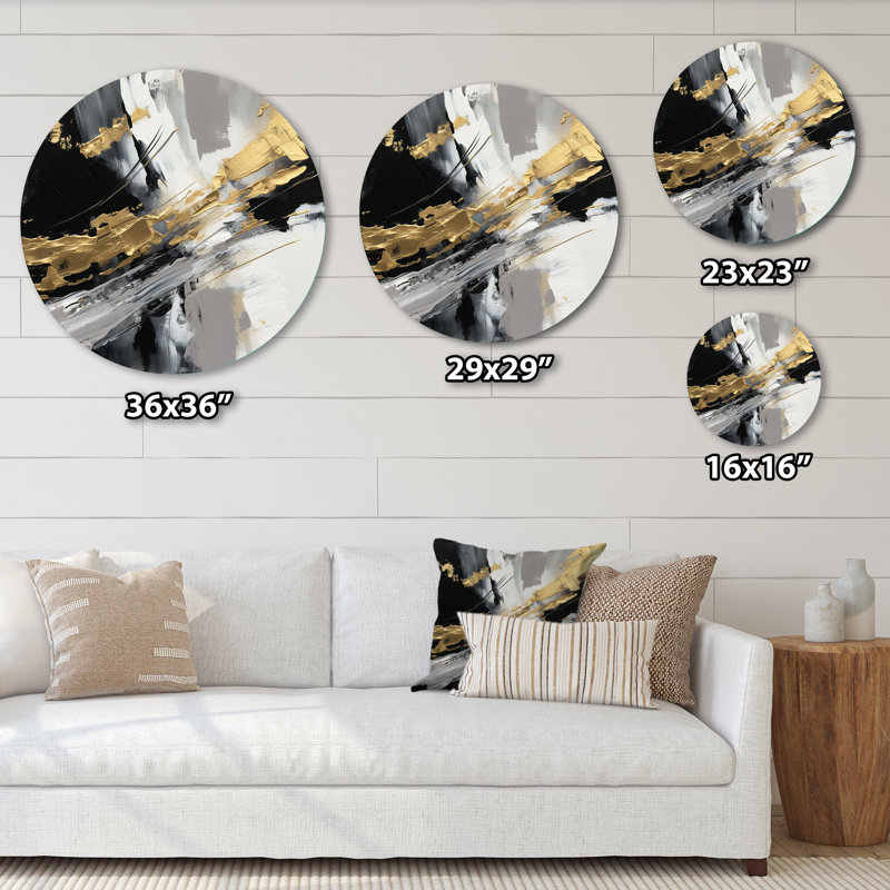 Weston - Art abstrait rond en métal, H 16 po x l 16 po
