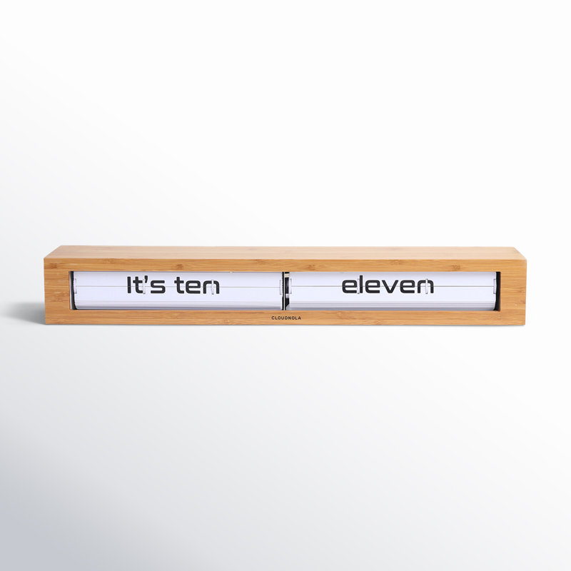 24'' Bamboo and White Wall and Tabletop Flip Clock