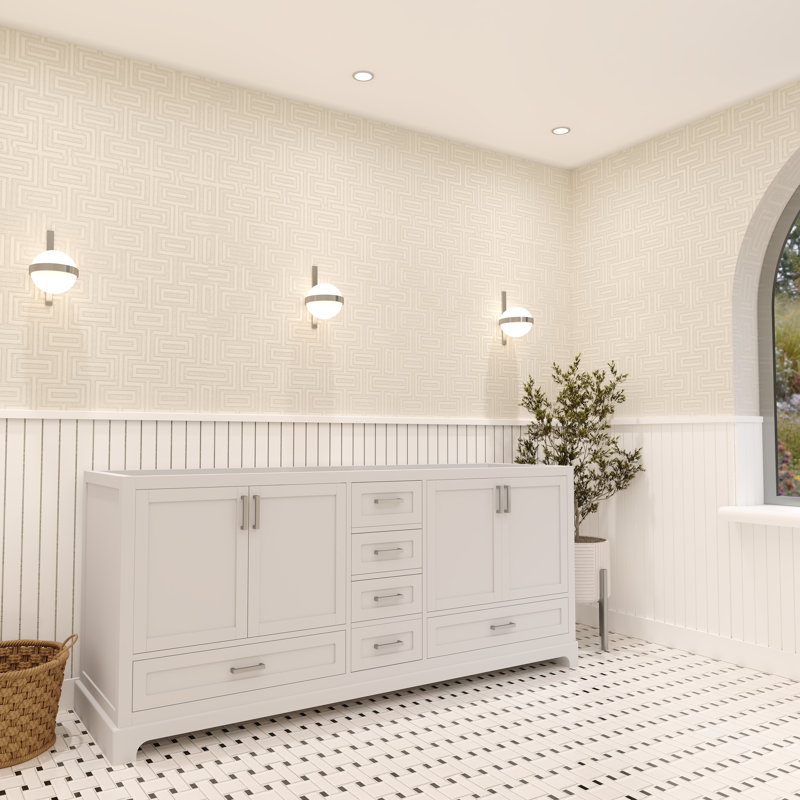 Base de meuble-lavabo double Maya 71 seulement, Blanc