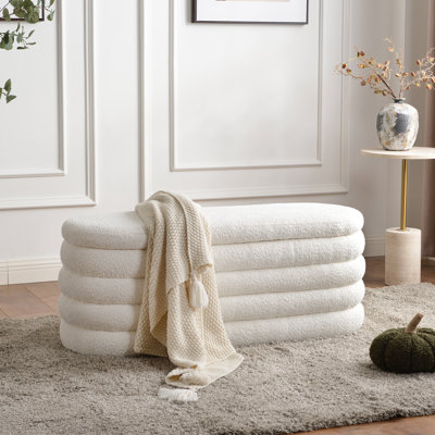 Banc de rangement rembourré en polyester de 46,5 po de largeur