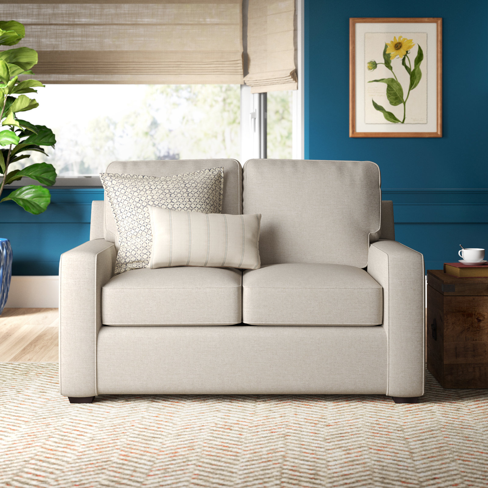 Taylor 56'' Upholstered Loveseat, Nomad Snow Crypton® Chenille