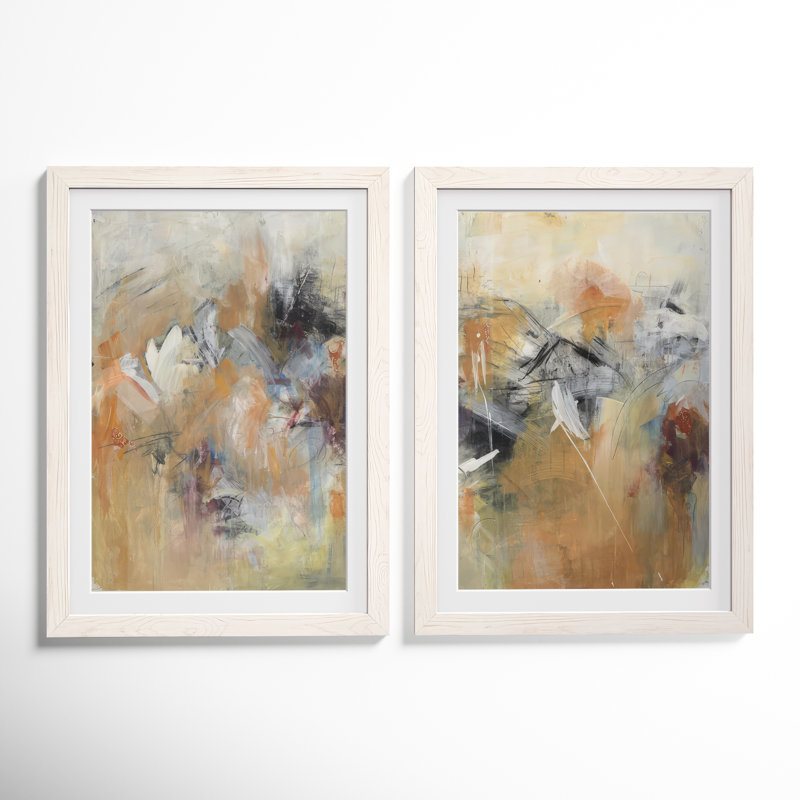 Frozen Spring I - ensemble de 2 peintures encadrées, Cadre blanc, H 31,5 po x l 23,5 po x P 1 po