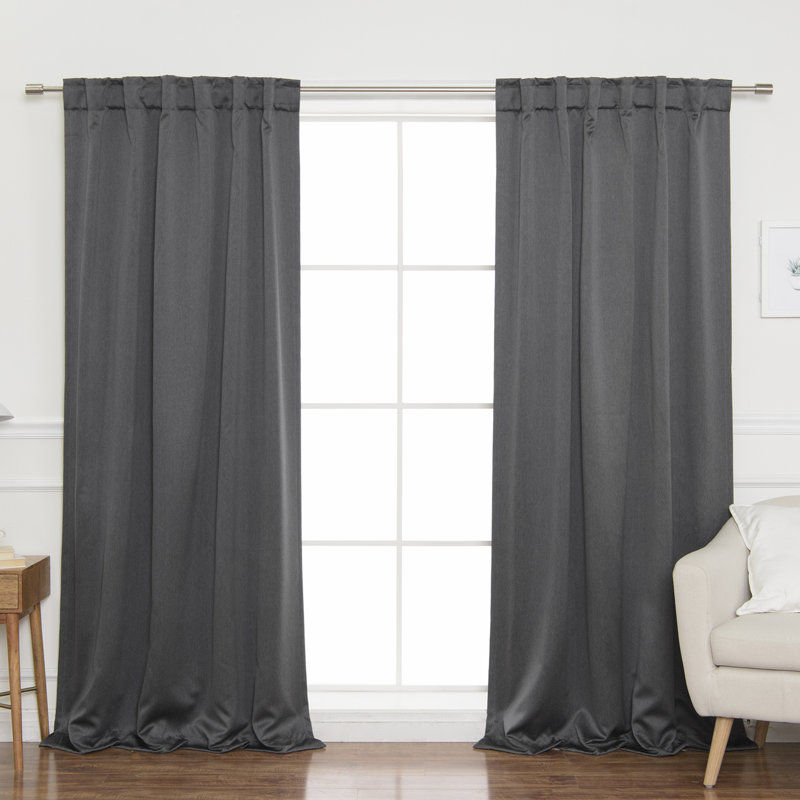 Paire de rideaux occultant et isolant Vinita, Gris foncé, l 52 po x L 84 po
