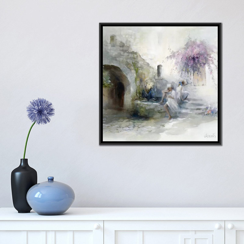 «Teenagers», reproduction sur toile, H 26 po x l 26 po x P 1,5 po, Toile avec cadre noir, Pas de tapis