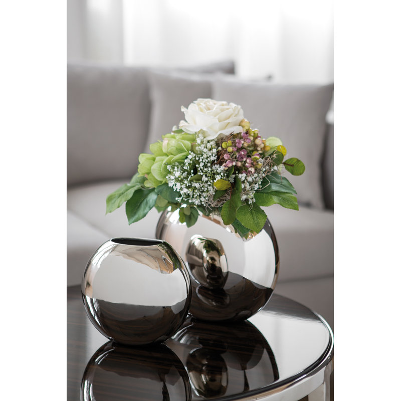 Luna Handmade Metal Table Vase, 20cm H x 12cm W x 23cm D