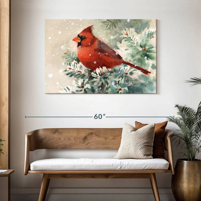 Cardinal Bird, 30" H x 45" W