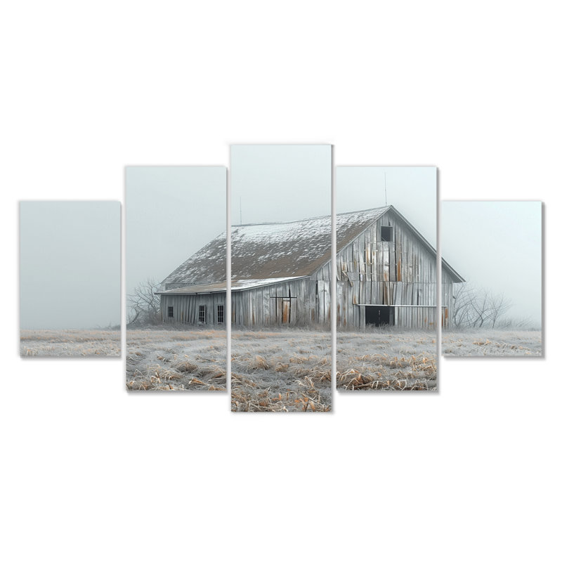 Grey Winter Barn Modern Marvel - Barn Canvas Wall Art Set