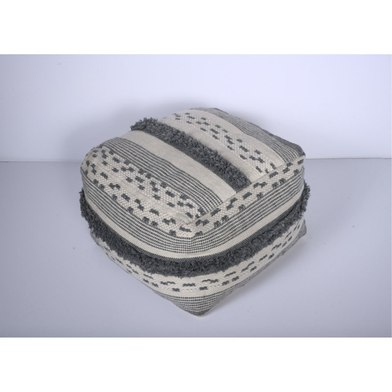 Faux Large Pouf Grey, 26"x26", 200 Lb Capacity, Fully Assembled, Spot Cleaning, Beads Inside Grey Pouf, 26x26", 200-pound Put Together, Clean Only,