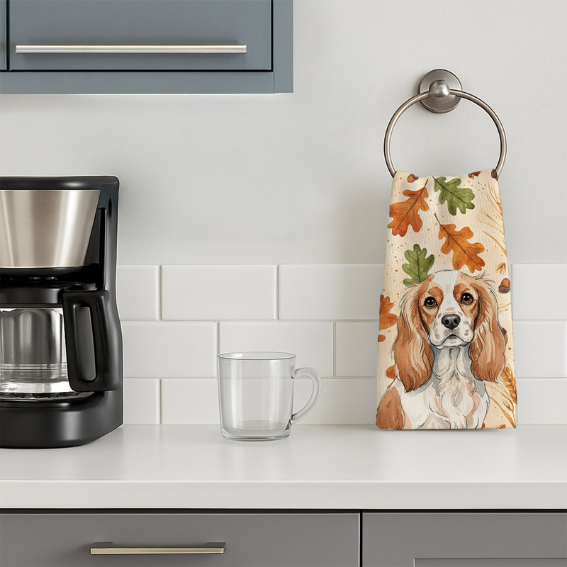 Heirloom Fall Kitchen Towel, Blenheim Cavalier Spaniel
