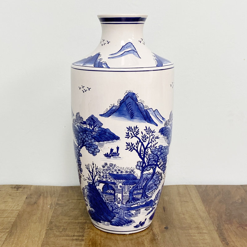 Vase de jardin bleu